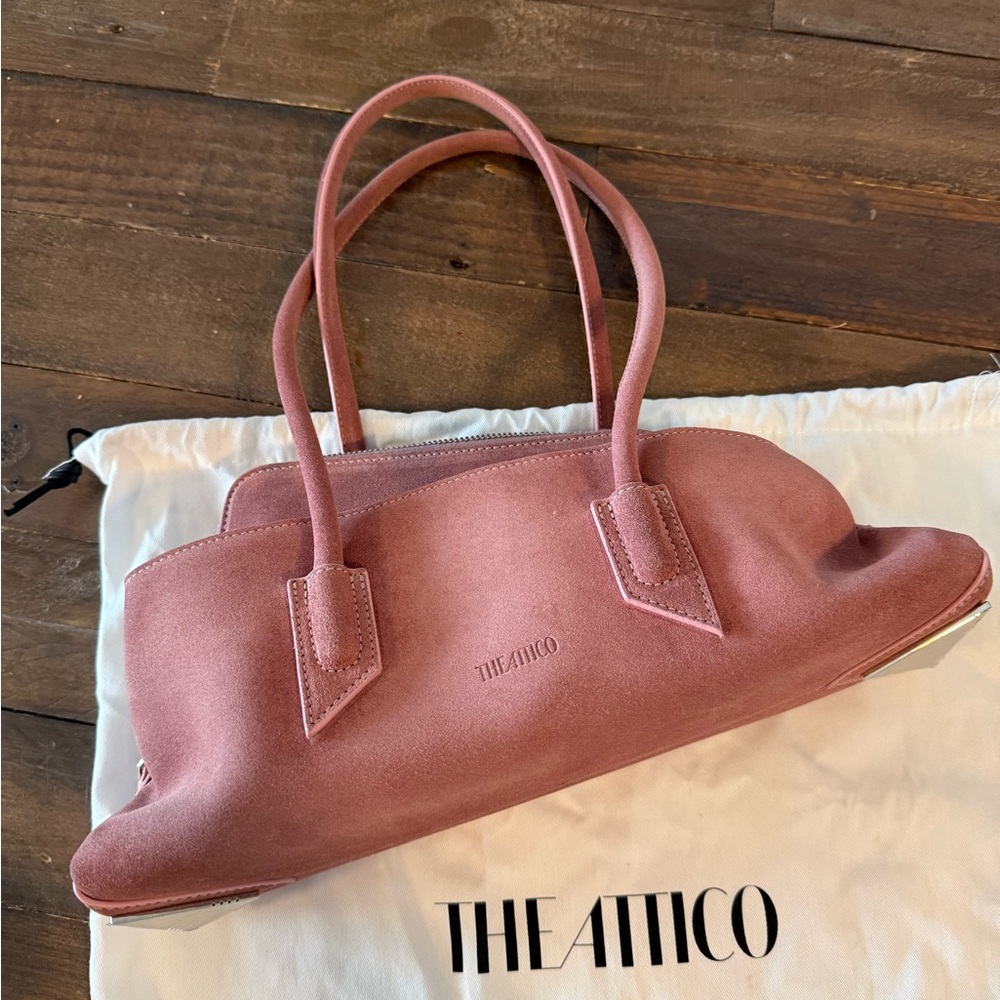 The Attico Passeggiata Pink Suede Bag